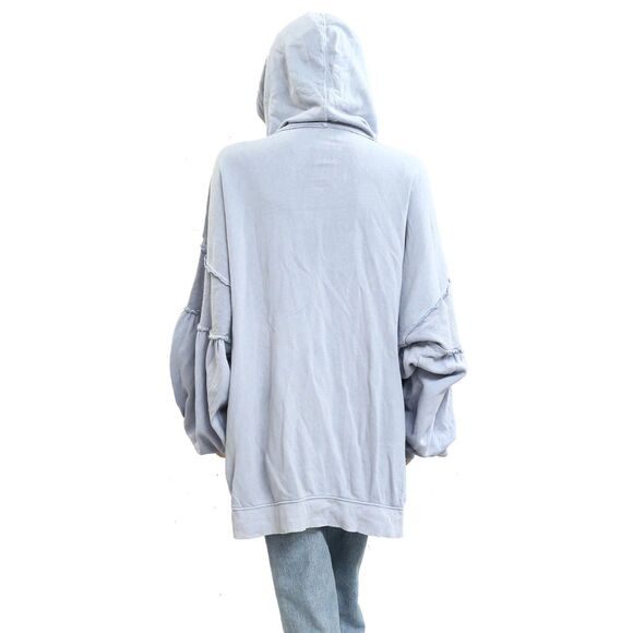 Free People Oversized Ribbed Sweatshirt Top Jacket Balloon Sleeve S NEW 284033 - Picture 5 of 6